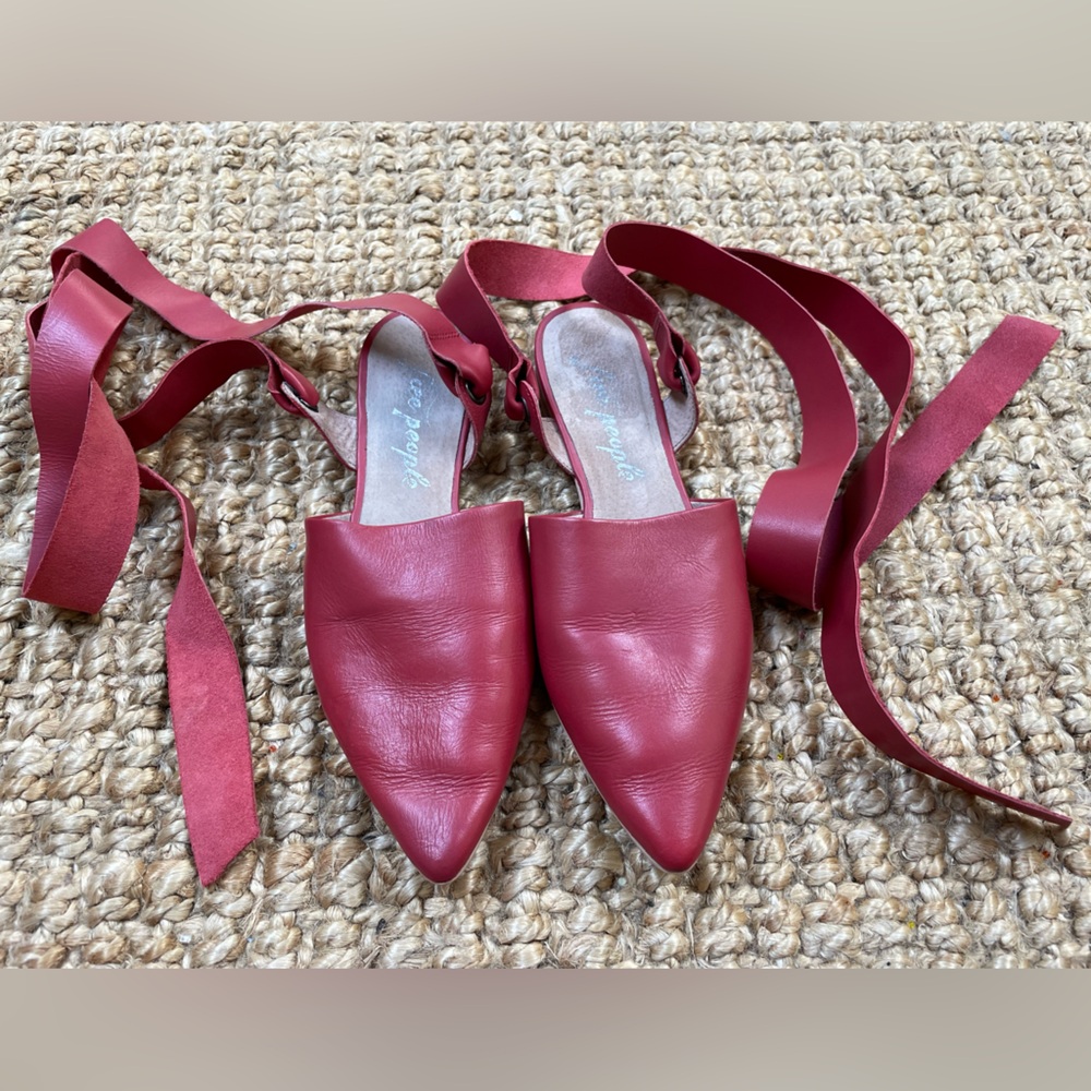 Free People Gold Rush Flats in Cherry Size eu 37 - Picture 3 of 8